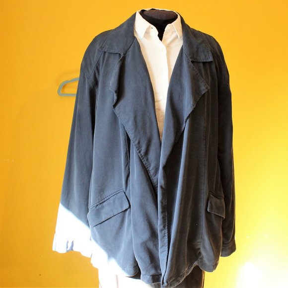 Market & Spruce Navy Blue Barringer Trench Coat Sz XL - Picture 1 of 8